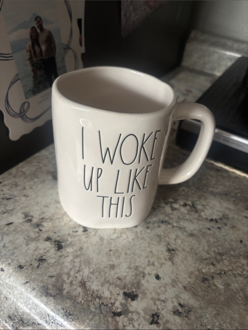 Rae Dunn 'I Woke Up Like This' White Ceramic Mug